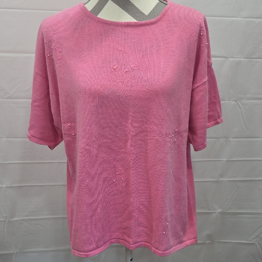 Moda Pink Boxy Short Sleeve Tee